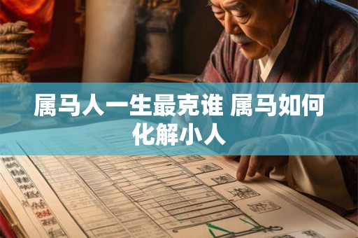 属马人一生最克谁 属马如何化解小人