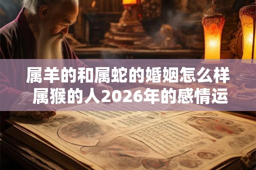 属羊的和属蛇的婚姻怎么样 属猴的人2026年的感情运势如何