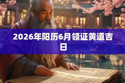 2026年阳历6月领证黄道吉日