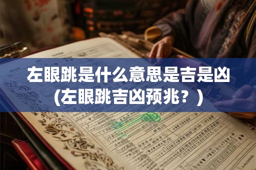 左眼跳是什么意思是吉是凶(左眼跳吉凶预兆？)