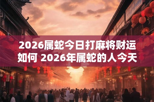 2026属蛇今日打麻将财运如何 2026年属蛇的人今天打麻将财运会有何变化