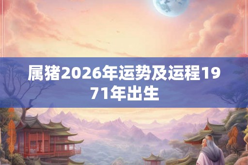 属猪2026年运势及运程1971年出生