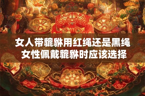 女人带貔貅用红绳还是黑绳 女性佩戴貔貅时应该选择红绳还是黑绳