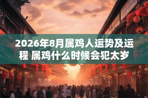 2026年8月属鸡人运势及运程 属鸡什么时候会犯太岁 2026年8月属鸡人运势及运程 属鸡什么时候会犯太岁