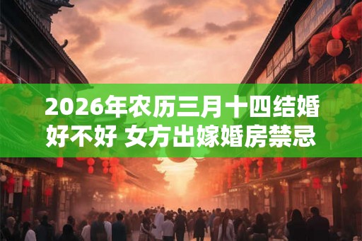 2026年农历三月十四结婚好不好 女方出嫁婚房禁忌
