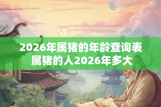 2026年属猪的年龄查询表 属猪的人2026年多大 2026年属猪的年龄查询表 属猪的人2026年多大