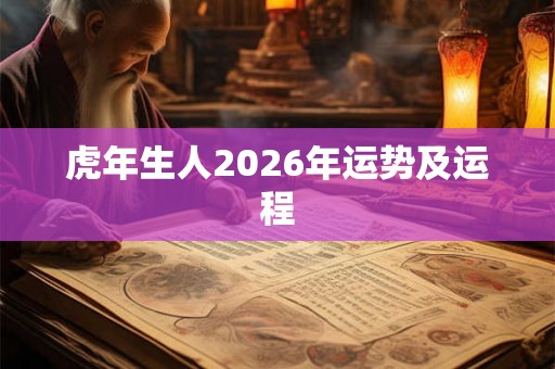 虎年生人2026年运势及运程