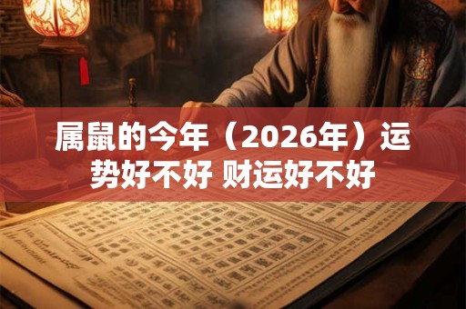 属鼠的今年（2026年）运势好不好 财运好不好