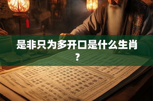 是非只为多开口是什么生肖? 是非只为多开口是什么生肖?
