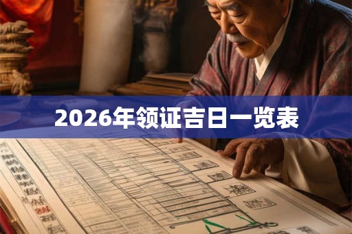 2026年领证吉日一览表 2026年领证吉日一览表