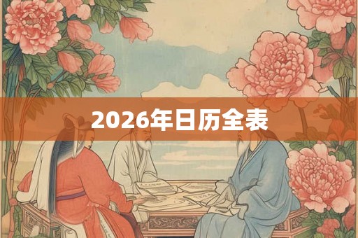 2026年日历全表