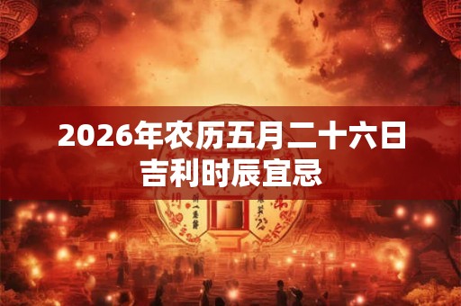 2026年农历五月二十六日吉利时辰宜忌