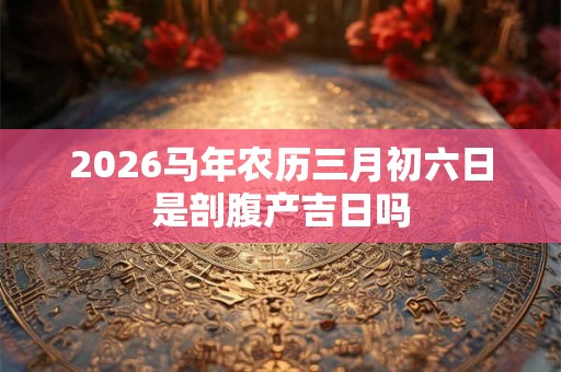 2026马年农历三月初六日是剖腹产吉日吗