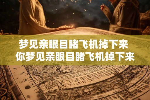 梦见亲眼目睹飞机掉下来 你梦见亲眼目睹飞机掉下来这代表什么意思
