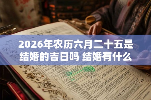 2026年农历六月二十五是结婚的吉日吗 结婚有什么流程