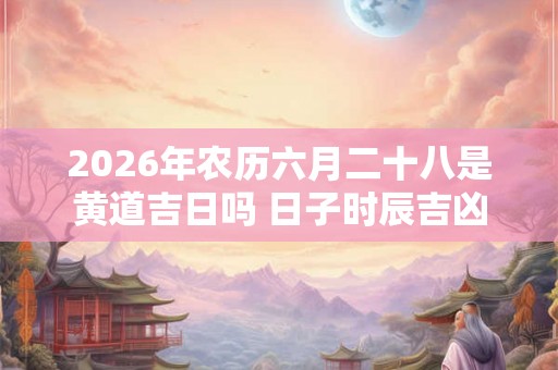 2026年农历六月二十八是黄道吉日吗 日子时辰吉凶