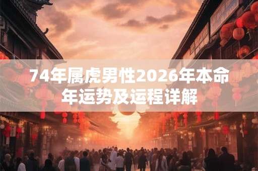 74年属虎男性2026年本命年运势及运程详解