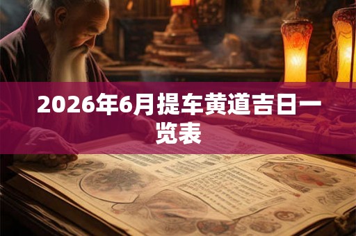 2026年6月提车黄道吉日一览表