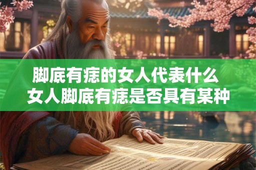 脚底有痣的女人代表什么 女人脚底有痣是否具有某种特殊的文化意义或象征 脚底有痣的女人代表什么 女人脚底有痣是否具有某种特殊的文化意义或象征