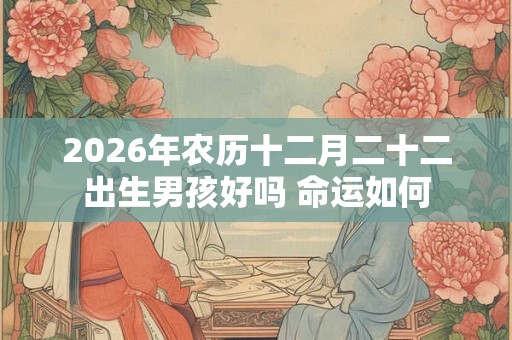 2026年农历十二月二十二出生男孩好吗 命运如何