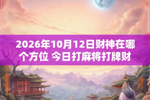2026年10月12日财神在哪个方位 今日打麻将打牌财运方位