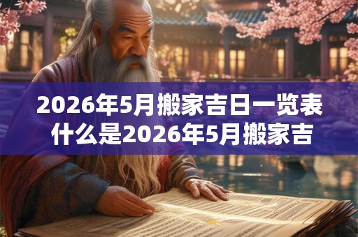 2026年5月搬家吉日一览表 什么是2026年5月搬家吉日一览表
