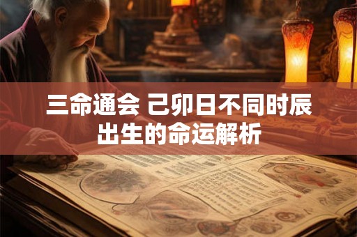 三命通会 己卯日不同时辰出生的命运解析