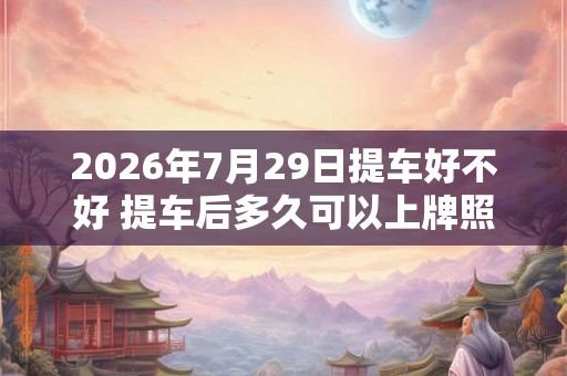 2026年7月29日提车好不好 提车后多久可以上牌照