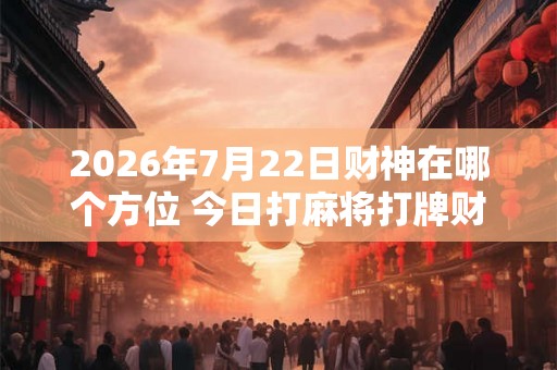 2026年7月22日财神在哪个方位 今日打麻将打牌财运方位