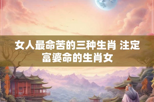 女人最命苦的三种生肖 注定富婆命的生肖女