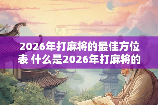 2026年打麻将的最佳方位表 什么是2026年打麻将的最佳方位表