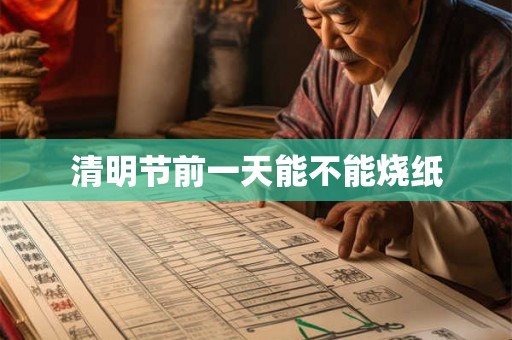清明节前一天能不能烧纸