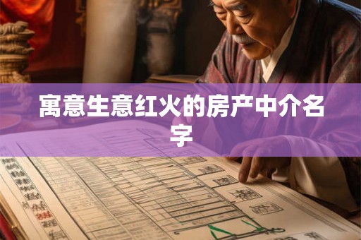 寓意生意红火的房产中介名字