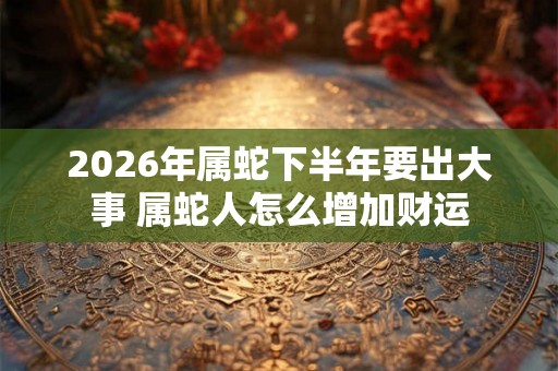 2026年属蛇下半年要出大事 属蛇人怎么增加财运