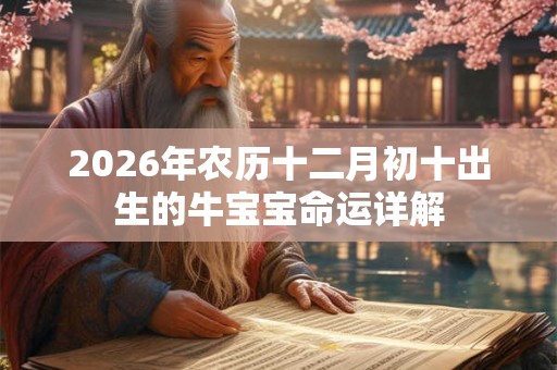 2026年农历十二月初十出生的牛宝宝命运详解