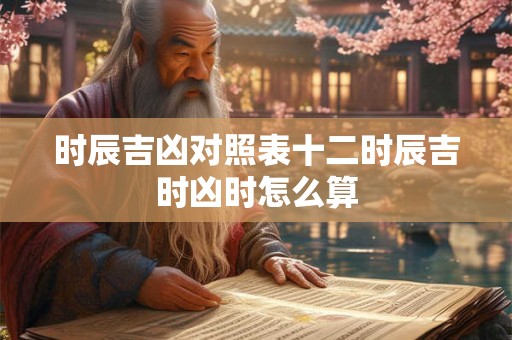 时辰吉凶对照表十二时辰吉时凶时怎么算 时辰吉凶对照表十二时辰吉时凶时怎么算