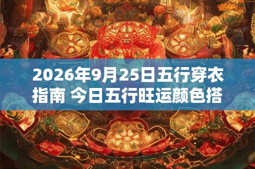 2026年9月25日五行穿衣指南 今日五行旺运颜色搭配