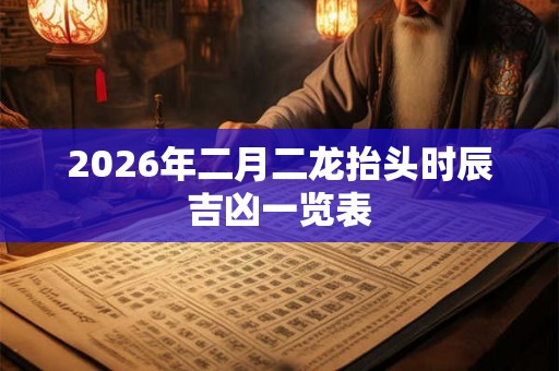 2026年二月二龙抬头时辰吉凶一览表