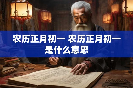 农历正月初一 农历正月初一是什么意思