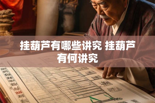 挂葫芦有哪些讲究 挂葫芦有何讲究
