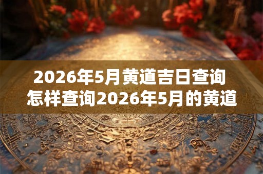 2026年5月黄道吉日查询 怎样查询2026年5月的黄道吉日