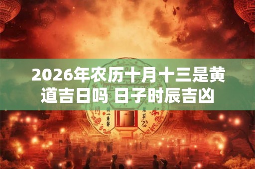 2026年农历十月十三是黄道吉日吗 日子时辰吉凶