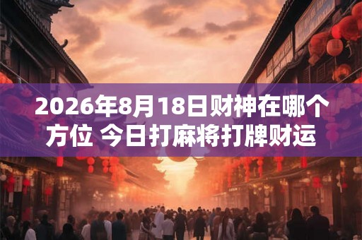 2026年8月18日财神在哪个方位 今日打麻将打牌财运方位