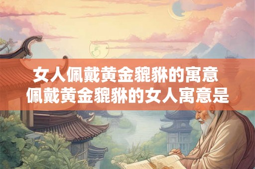 女人佩戴黄金貔貅的寓意 佩戴黄金貔貅的女人寓意是什么