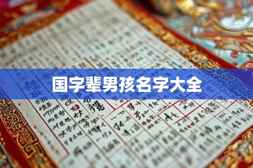 国字辈男孩名字大全