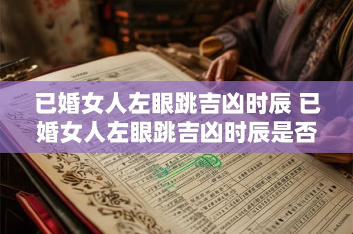 已婚女人左眼跳吉凶时辰 已婚女人左眼跳吉凶时辰是否真能预示未来