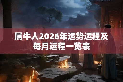 属牛人2026年运势运程及每月运程一览表