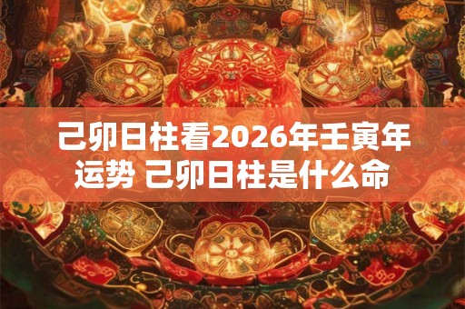 己卯日柱看2026年壬寅年运势 己卯日柱是什么命