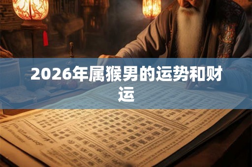 2026年属猴男的运势和财运 2026年属猴男的运势和财运
