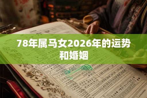 78年属马女2026年的运势和婚姻